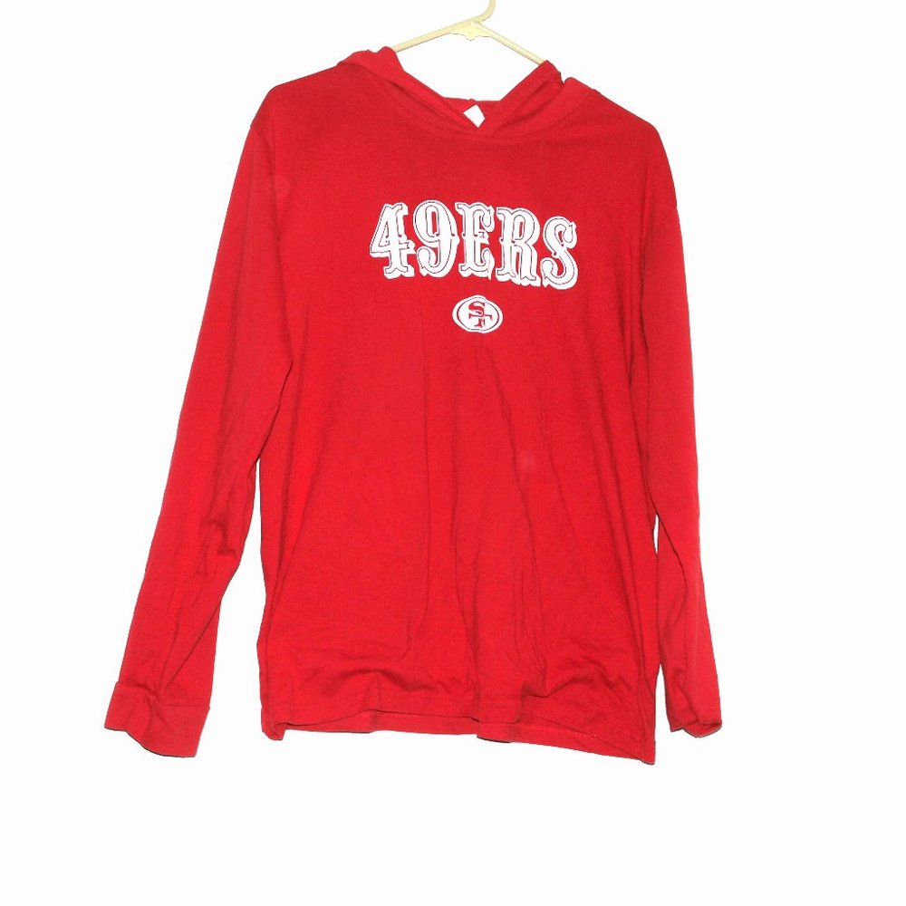 49ERS  Red Hooded T-Shirt